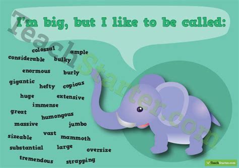 Other Words For Big Synonym Poster English Writing Skills Book
