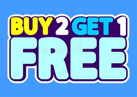 Buy 2 Get 1 Free Sale Tag Poster Design Template Discount Isolated