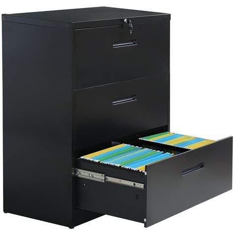 Home Office File Cabinet Heavy Duty 3 Drawer Metal Lateral File