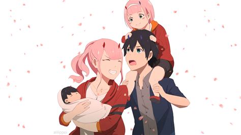 Darling In The Franxx Zero Two Hiro With Children With