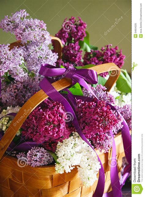Vintage Bouquet Of Summer Lilac Flowers Stock Image