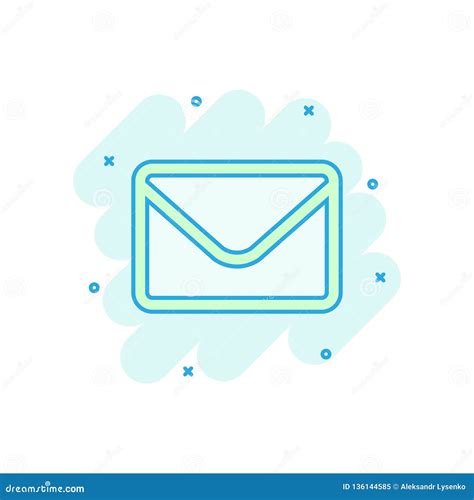 Mail Envelope Icon In Comic Style Receive Email Letter Spam Vector Cartoon Illustration