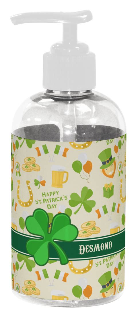 St Patricks Day Plastic Soap Lotion Dispenser 8 Oz Small White