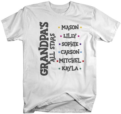 Personalized Grandpa T Shirt Grandpas All Stars Shirts Names