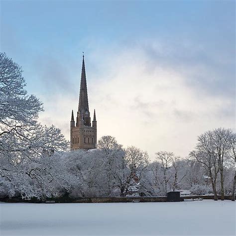 Norwich Cathedral In The Snow Photographic Print By Nick Jermy
