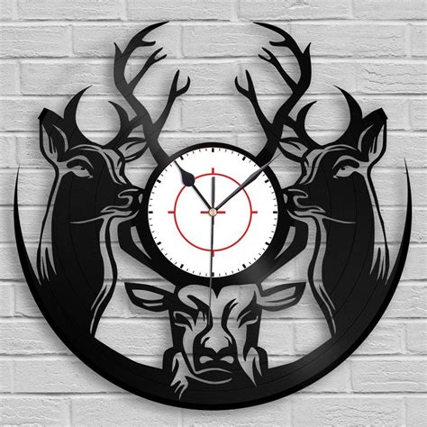 Unique Vinyl Wall Clock Deer Animals Lovers T Home Decoration