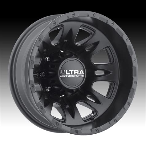 Ultra 049 Predator Dually Satin Black Custom Wheels Rims 049sb