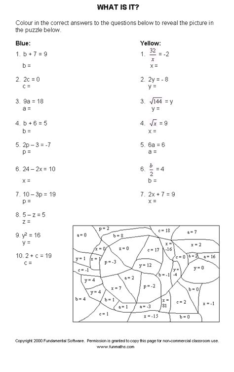 Free High School Math Worksheet From Fun Math Worksheets