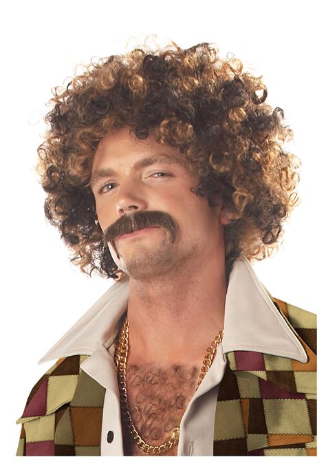 Accessoires Chest Hair Wig With Sideburns And Moustache 70s Disco Kit