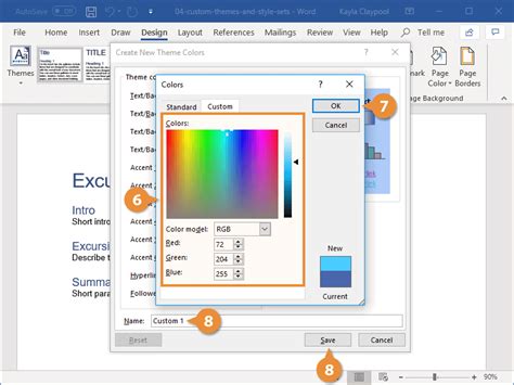 How To Save Custom Colors In Word Customguide