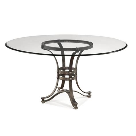 Bassett Tempe 60 Inch Round Glass Dining Table W Metal Base