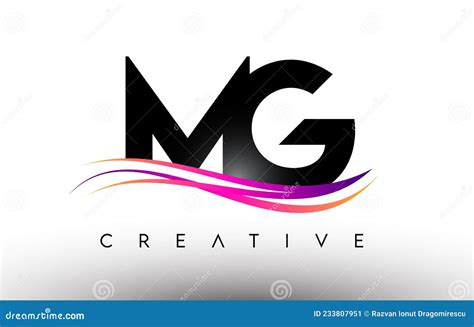 Mg Logo Letter Design Icon Mg Letters With Colorful Creative Swoosh