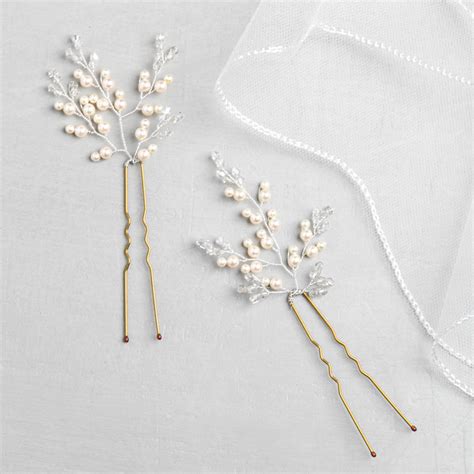 Swarovski Crystal And Pearl Hair Pins By Donna Crain Accessories