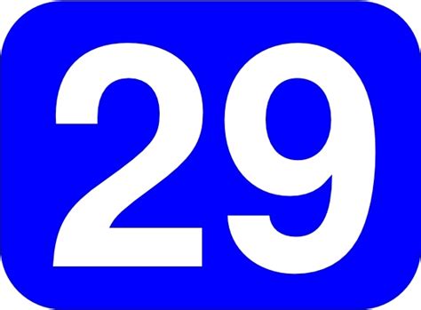 Blue Rounded Rectangle With Number 29 Clip Art Free Vector 4vector