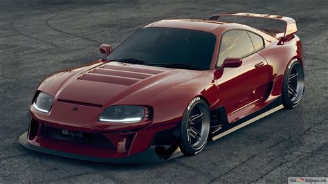 Red Toyota Supra Mk4 With Bady Kit Applied 4k Wallpaper Download