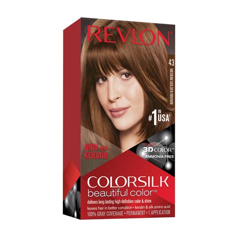 Revlon Colorsilk Beautiful Permanent Hair Color 43 Medium Golden Brown 1 Count