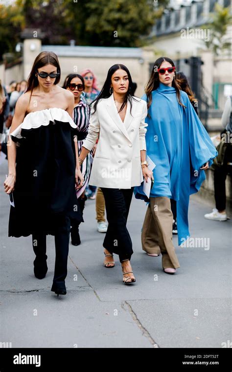 Street Style Giorgia Tordini Amina Muaddi And Gilda Ambrosio Arriving