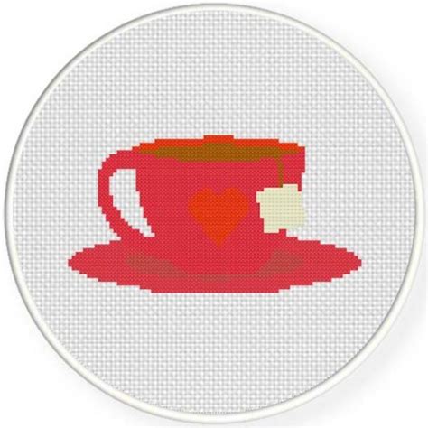 1500 x 1233 jpeg 160 кб. Tea Cup Cross Stitch Pattern - Daily Cross Stitch