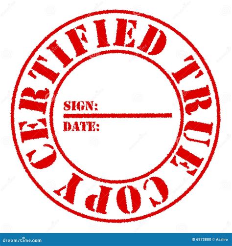 Certified True Copy Red Stamp Effect Stock Illustration Illustration