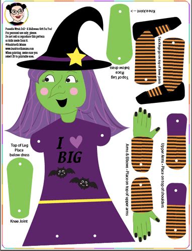 Free Printable Halloween Poseable Witch Doll Halloween Printables