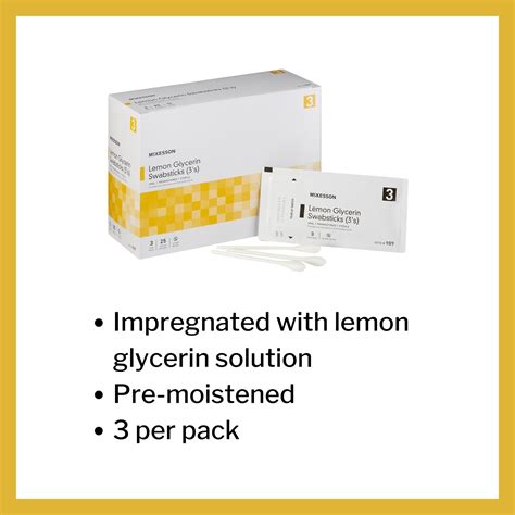 Mckesson Lemon Glycerin Oral Swabsticks Impregnated Sterile Simply Medical