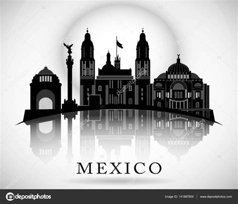 Modern Mexico City Skyline Design ⬇ Vector Image By © Marisa Vector