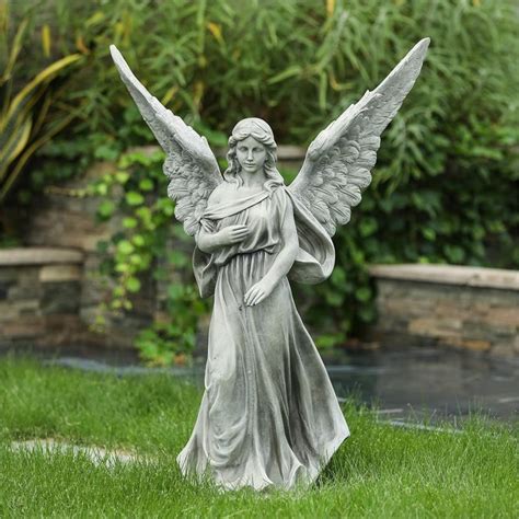 Gray Mgo Peaceful Angel Garden Statue Whst1204