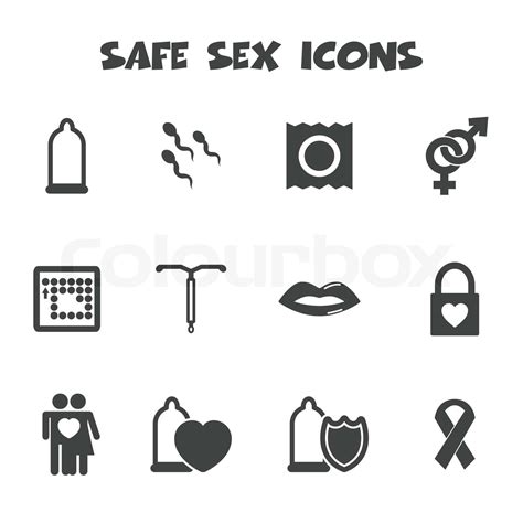 Safe Sex Icons Stock Vector Colourbox