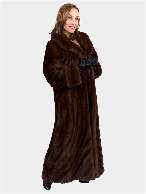Demi Buff Female Mink Fur Directional Coat Large Estate Furs