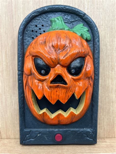 Halloween Doorbell Spooky Pumpkin Jack O Lantern Talking Lights
