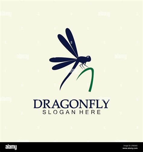 Dragonfly Logo Vector Icon Illustration Design Template Stock Vector