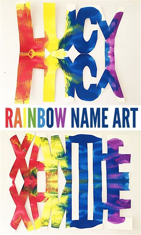 Super Cool Kids Name Art Ideas Name Rainbows Kids Name Art Name Art