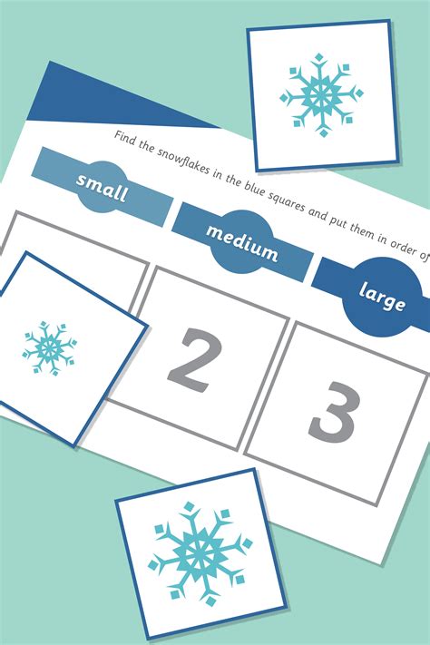 Snowflakes Size Sorting Math Patterns Teaching Shapes Christmas Math