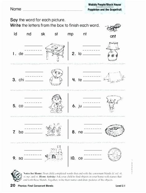 Blending Worksheets 1st Grade Phonics Consonant Blends Worksheets In