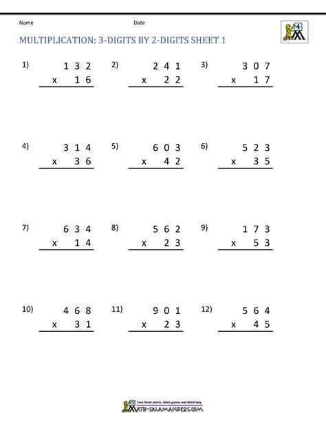 Multiplication By 2 Worksheets Grade 3