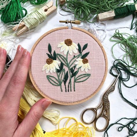 Embroidery Hoop Wall Art Floral Embroidery Patterns Hand Work
