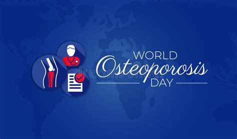 World Osteoporosis Day Red And Blue Background Illustration Stock