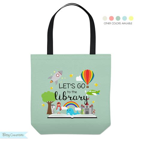 Personalized Library Tote Bag Custom Made Library Book Bag Etsy