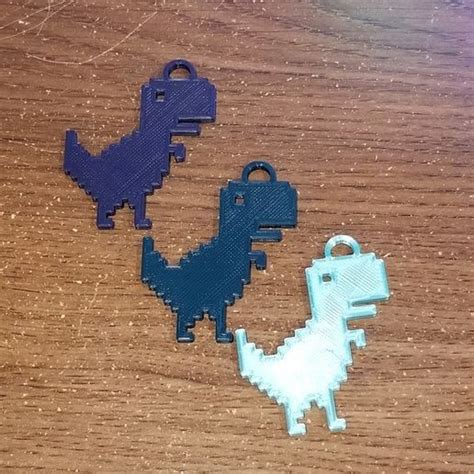 Free Stl File Chrome Dino Keychain・3d Print Design To Download・cults