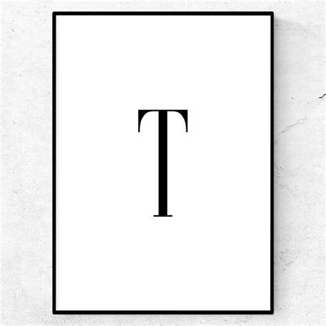 Letter T poster - Snygg tavla med bokstav - Betala med Klarna | Text & Art