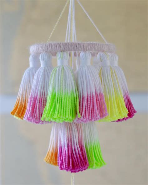 Diy Dip Dye Tassel Mini Chandelier With Fancy Flamingo Design Fancy