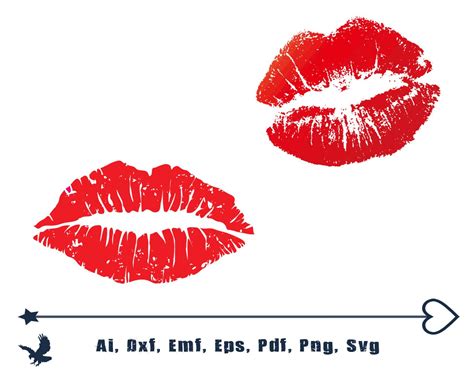 KISS SVG FILE Lips Svg Kisses Svg Red Kiss Lips Kissing Etsy