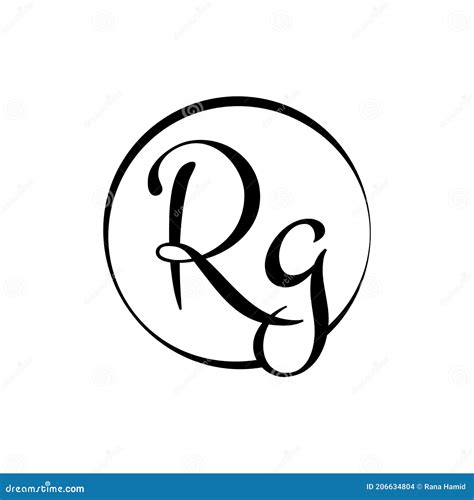 Initial Rg Letter Logo Design Vector Template Abstract Script Letter