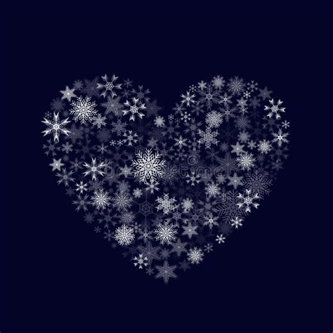 White Heart And Snowflakes Heart Of Snowflakes Stock Vector
