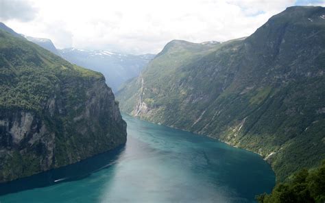 Fond Décran Paysage Mer Baie Norvège Côte Falaise Fjord Alpes