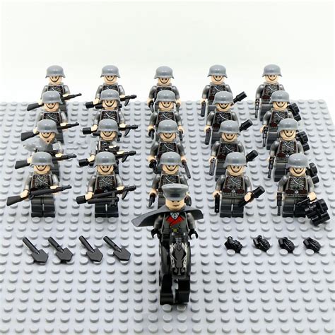 21pcs Grey2 German Troop Ww2 War Army Military Minifigures Lego Toys