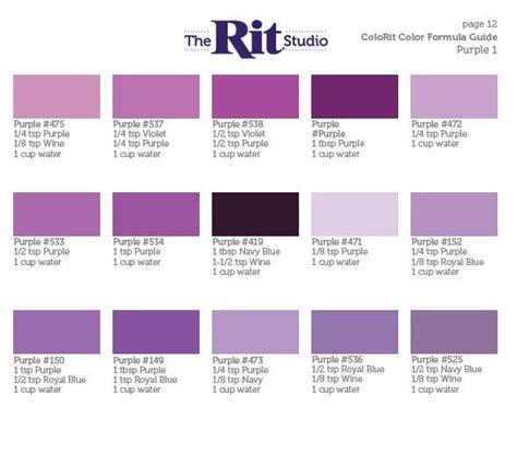 Shades of purple color chart. purple 1 | Rit dye colors chart, Diy dye, How to dye fabric