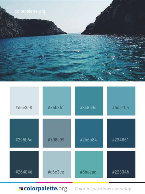 Sea Coastal And Oceanic Landforms Water Color Palette
