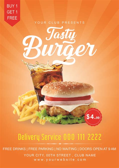 How To Design Burger Promotion Flyer Photoshop Tutorial And Free