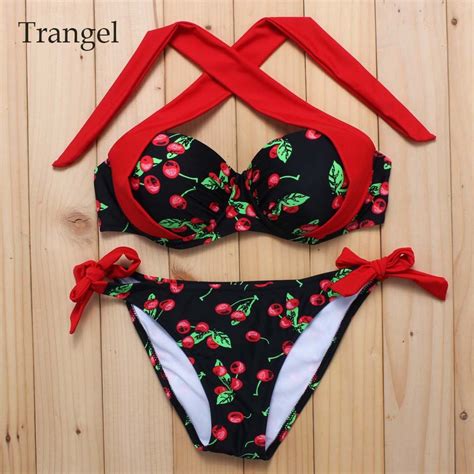 find more bikinis set information about trangel 2017 new sexy bikini set women swimwear push up